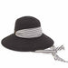 Convertible Sun Hat with Striped Scarf - Sun 'N' Sand Hats Wide Brim Hat Sun N Sand Hats HH2648B Black Medium (57 cm) 