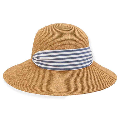 Convertible Sun Hat with Striped Scarf - Sun 'N' Sand Hats Wide Brim Hat Sun N Sand Hats    