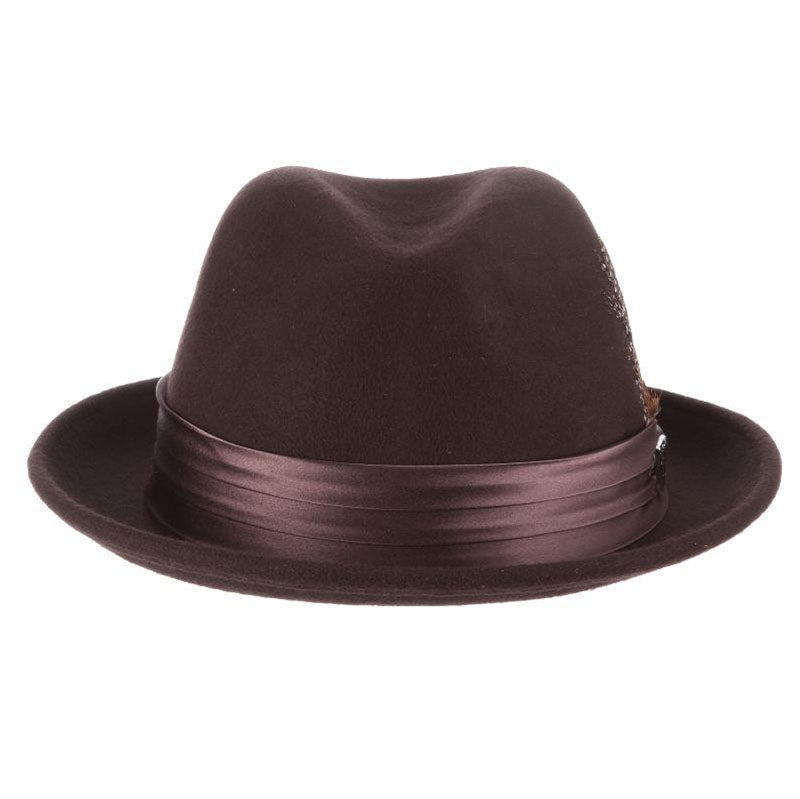 Stacy Adams Snap Brim Fedora Hat - Brown up to XXL Fedora Hat Stacy Adams Hats    