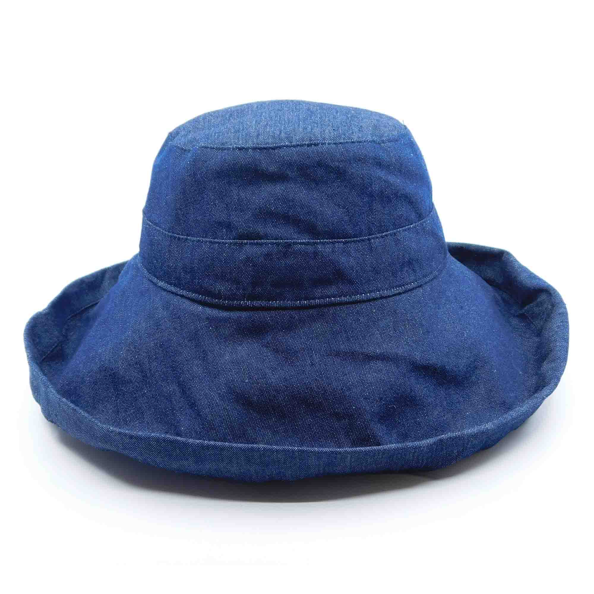 Cotton Breton Hat with Shapeable Brim - Milani Hat Kettle Brim Hat Milani Hats bh010DN Denim M/L (57 - 58 cm) 
