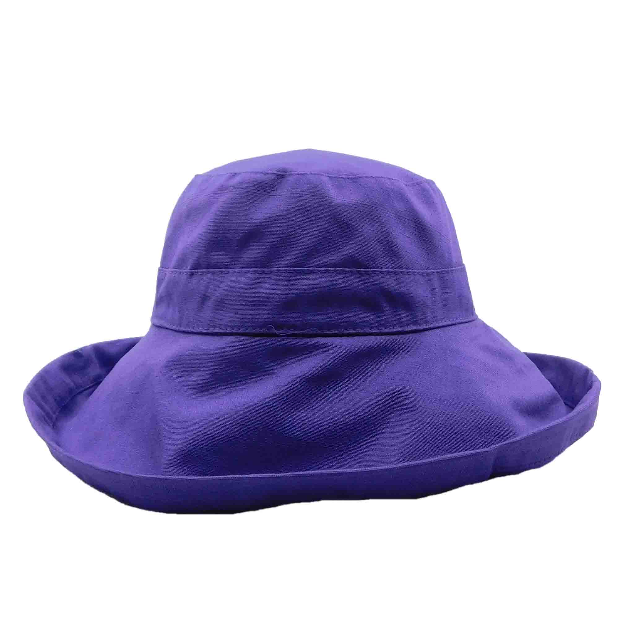 Cotton Breton Hat with Shapeable Brim - Milani Hat Kettle Brim Hat Milani Hats bh010PP Purple M/L (57 - 58 cm) 