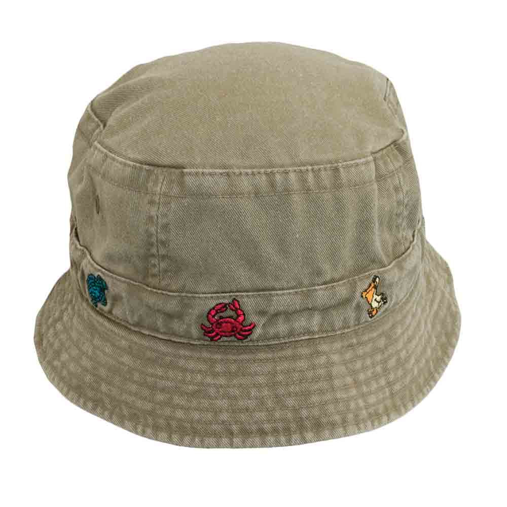 Unisex Embroidered Smiling Face Bucket Hat Panama Cap Sun Prevent Hats