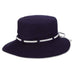 Cotton Bucket Hat with Contrast Tie - Scala Collezione Hats Bucket Hat Scala Hats LC455nv Navy/White Medium (57 cm) 