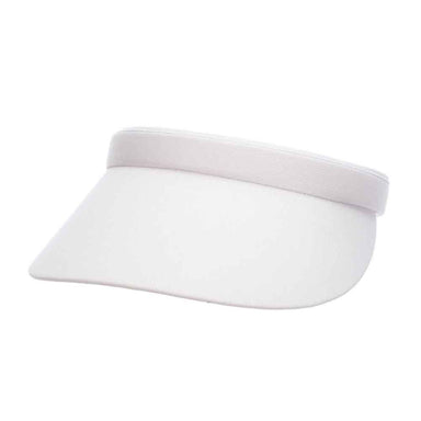 Cotton Clip-On Sun Visor - Tropical Trends - 3" Peak Visor Cap Dorfman Hat Co. V16-WHT White  