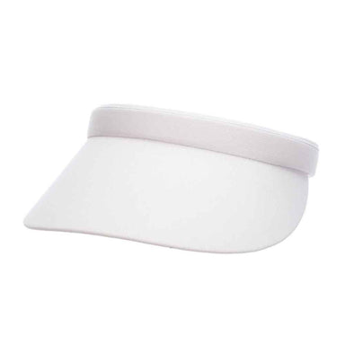 Cotton Clip-On Sun Visor - Tropical Trends - 3" Peak Visor Cap Dorfman Hat Co. V16-WHT White