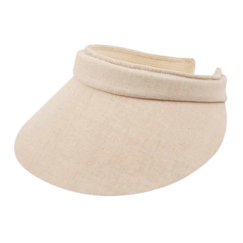 Cotton Clip On Sun Visor, 4" peak - Epoch Hats Visor Cap Epoch Hats V2730KH Khaki Medium (57 cm) 