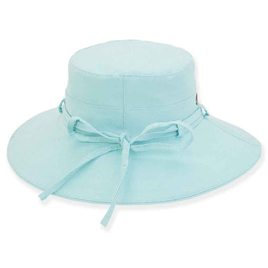 Cotton Poplin Bucket Hat with Tie - Sun 'N' Sand Hats Bucket Hat Sun N Sand Hats    