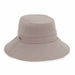 Cotton Poplin Wide Brim Bucket Hat for Women - Sun 'N' Sand Hats Bucket Hat Sun N Sand Hats HH2785C Taupe OS (57 cm) 