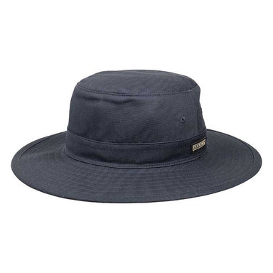 Cotton Twill Boonie Hat with Chin Cord - Stetson Hats Bucket Hat Stetson Hats STC407-NAVY2 Navy Medium 