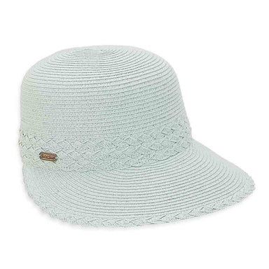 Criss Cross Woven Straw Brim Cap - Sun 'N' Sand Hats Facesaver Hat Sun N Sand Hats HH1821G Mint M/L (57-59 cm) 