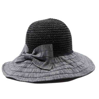 Crochet Crown Sewn Ribbon Brim Ladies Hat - Bohemian Fashion, Cloche - SetarTrading Hats 