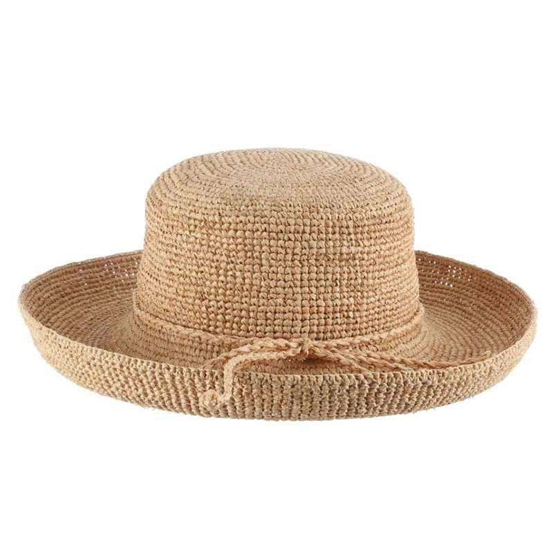 Crocheted Raffia Kettle Brim Hat - Scala Hats, Kettle Brim Hat - SetarTrading Hats 