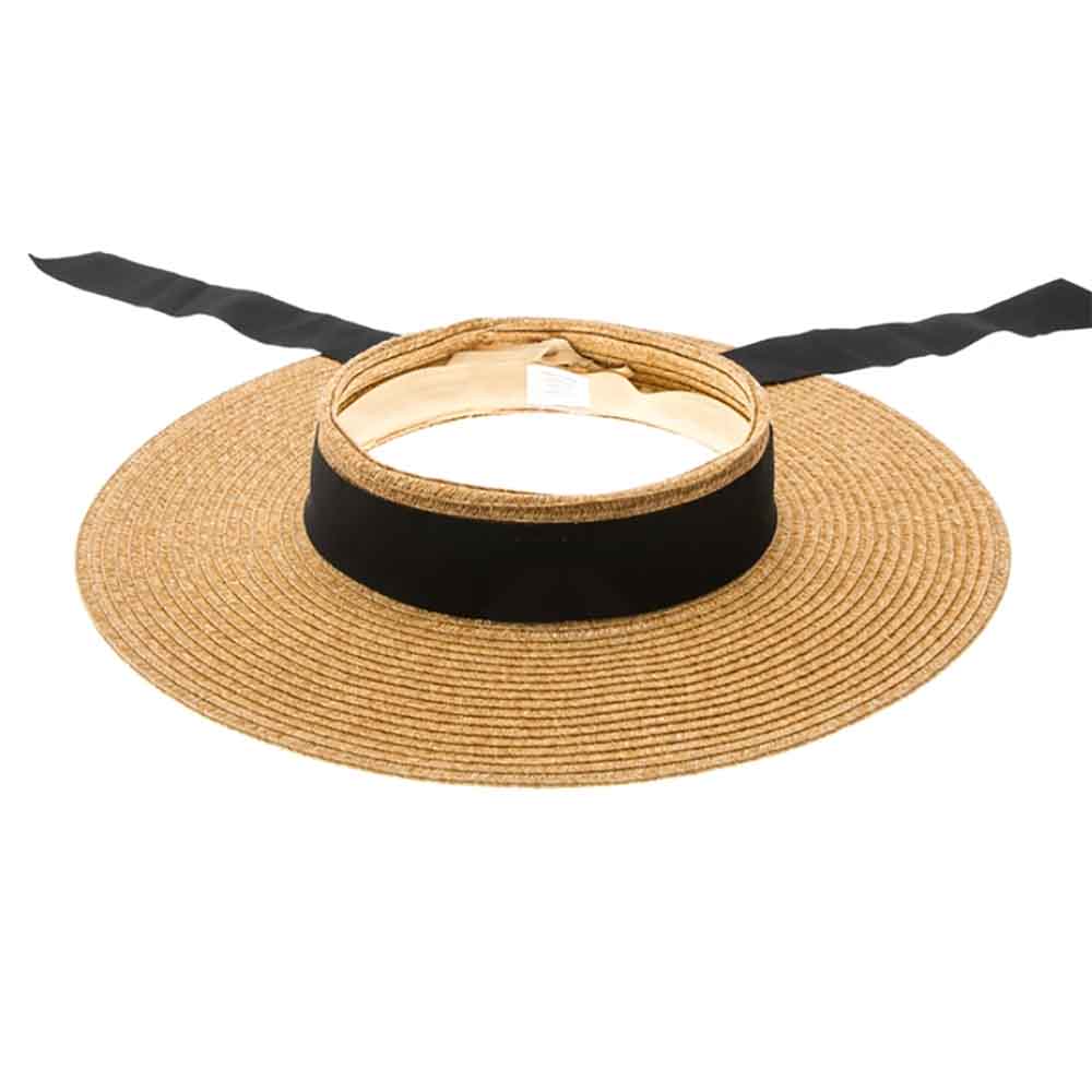 Crownless Sun Hat with Long Ribbon Bow - Boardwalk Hats