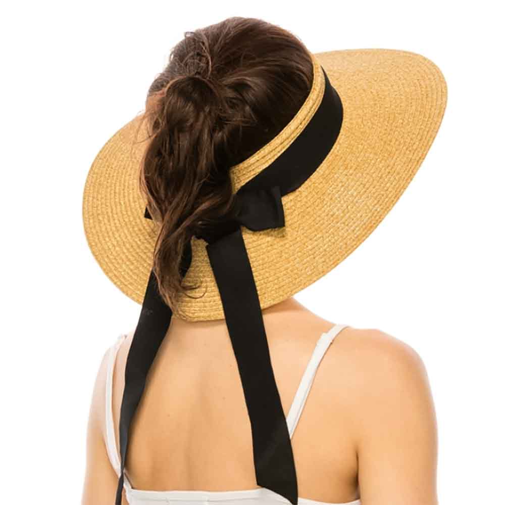 Lack of Color Stylish Straw Sun Hat with Black Band and bow.  57 CM size. Lack Of Color | Accessories | Lack Of Color Stylish Straw  main image 4