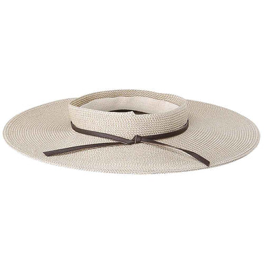 Crownless Sun Visor Hat by Jeanne Simmons Visor Cap Jeanne Simmons js6405WH White tweed  