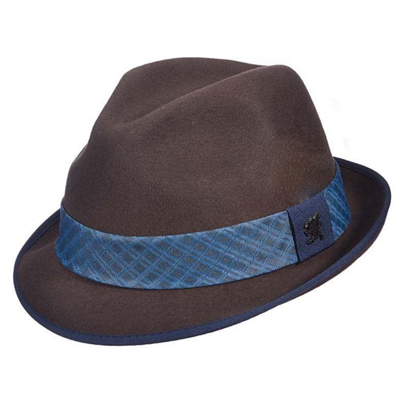 Crushable Wool Felt Fedora Hat with Tie Print Band - Stacy Adams Fedora Hat Stacy Adams Hats SAW627bns Brown S/M 