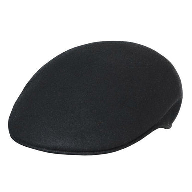 Crushable Water Repellent Wool Felt Ascot Cap, up to 2XL - Scala Hat Flat Cap Scala Hats DF5-BLK2 Black Medium