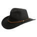 Crushable Water Repellent Wool Felt Cowboy Hat with Earlaps - Scala Hats Safari Hat Scala Hats DF55EL-BLK2 Black Medium (57 cm) 
