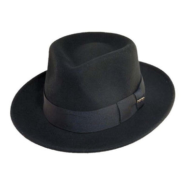 Crushable Water Repellent Wool Felt Fedora Hat - Scala Hat Fedora Hat Scala Hats DF109-BLK1 Black Small (55 cm)