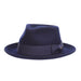 Crushable Water Repellent Wool Felt Fedora Hat - Scala Hat Fedora Hat Scala Hats DF109 Navy Medium (57 cm) 