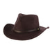 Crushable Water Repellent Wool Felt Outback Hat - Scala Hat Safari Hat Scala Hats DF105chm Chocolate Medium (57 cm) 