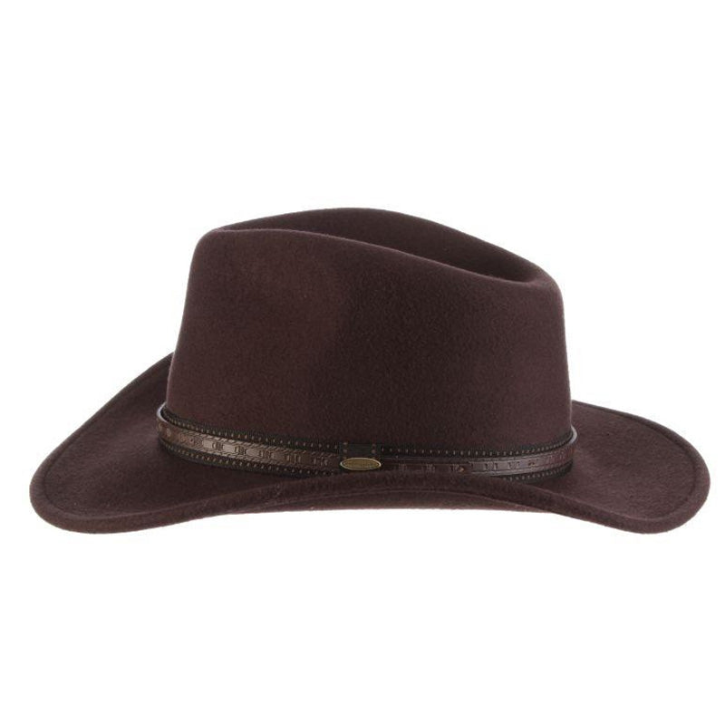 Scala Crushable Wool Felt Outback Hat Black / XL