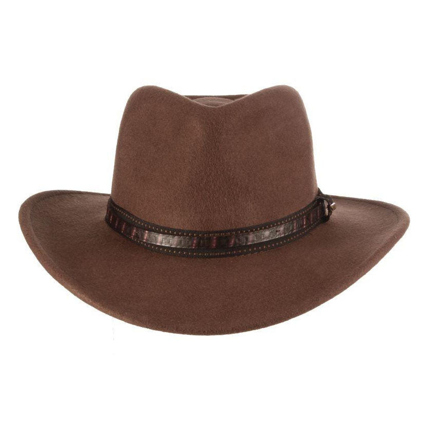 Crushable Water Repellent Wool Felt Outback Hat - Scala Hat Safari Hat Scala Hats DF105khm Khaki Medium (57 cm) 