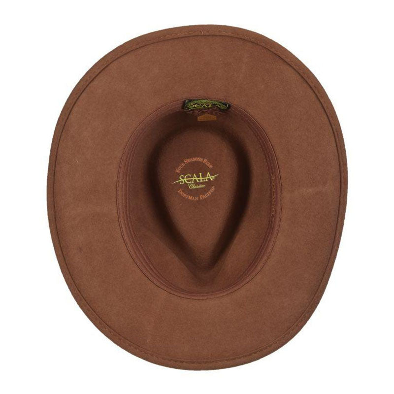 Crushable Water Repellent Wool Felt Outback Cowboy Hat with Bead Band - Scala Hats Safari Hat Scala Hats    