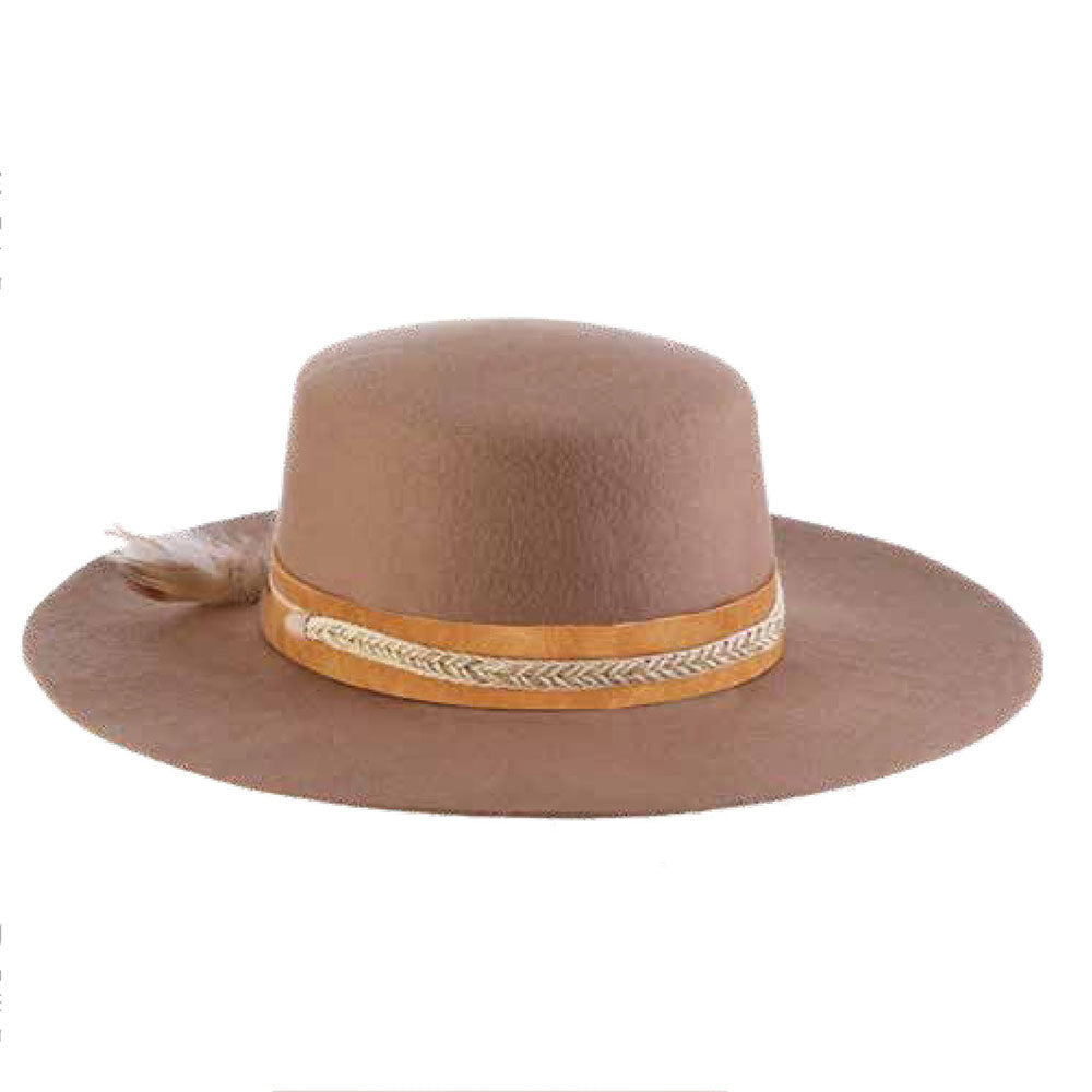 Crushable Wool Felt Bolero Hat with Suede Band - Scala Hats Bolero Hat Scala Hats LF260 Camel Medium (57 cm) 