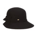 Crushable Wool Felt Cloche with Bow - Scala Hats Cloche Scala Hats LF255 Black  