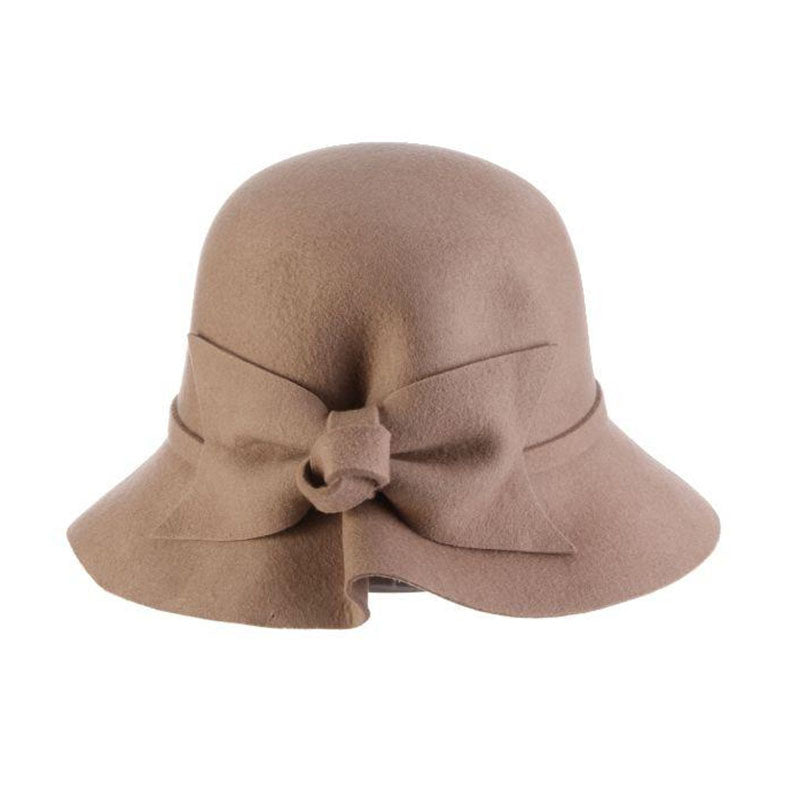 Crushable Wool Felt Cloche with Bow Scala Hats — SetarTrading Hats