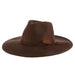 Crushable Wool Felt Rancher Hat with Flat Brim - Scala Hats Safari Hat Scala Hats LF248-BRN Brown Medium (57 cm) 