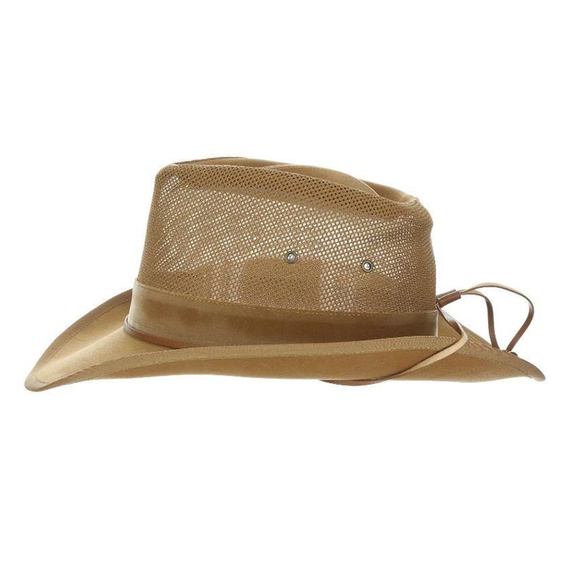 DPC Global Western Soaker Hat with Chin Cord - Dorfman Hats Cowboy Hat Dorfman Hat Co. MC402OS-TAN3 Tan L/XL 