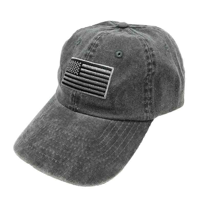 DPC Unstructured Cotton Cap with Faded USA Flag Cap Dorfman Hat Co. USA57bk Black  