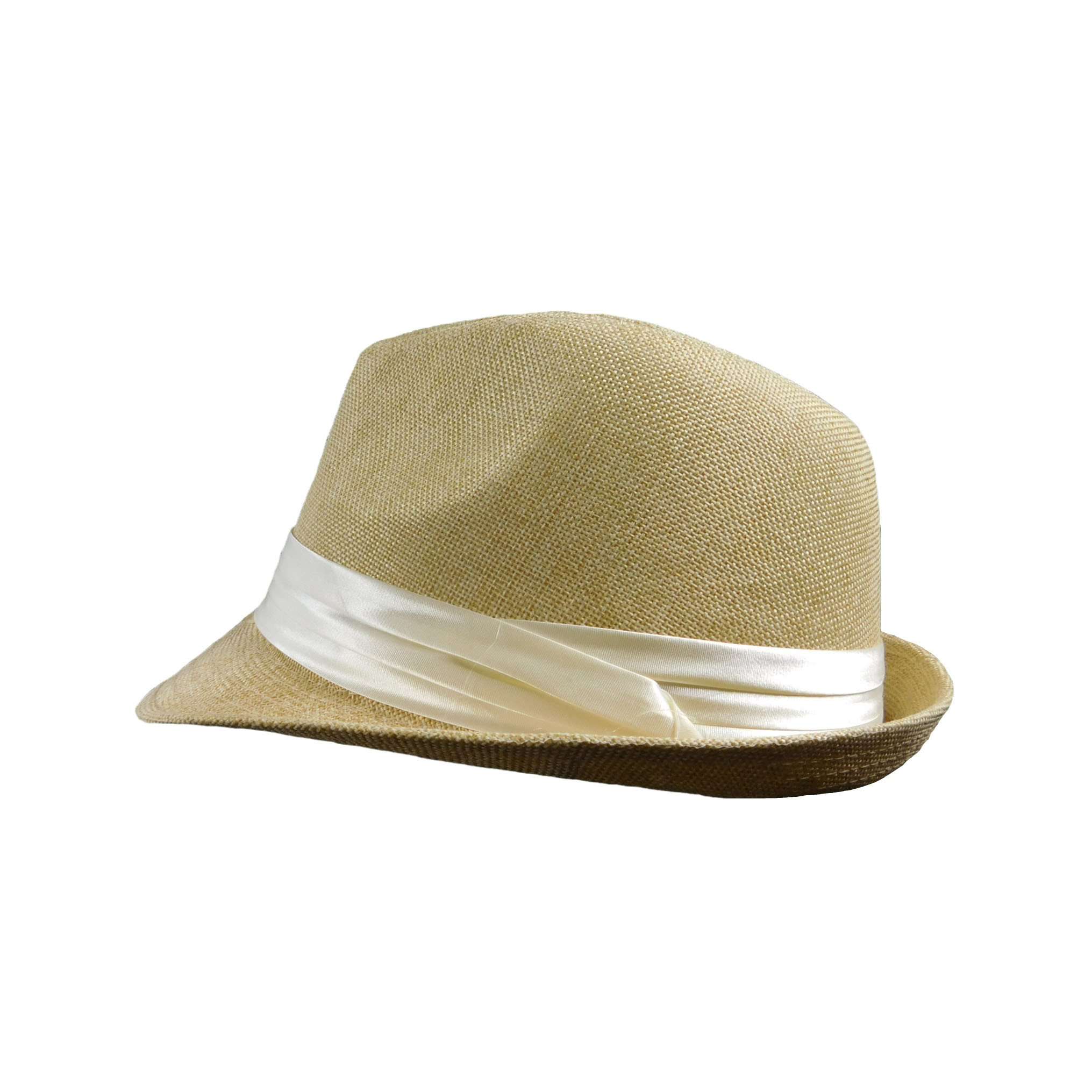 Fedora Hat with Silk Tie Fedora Hat Mentone Beach MSPP867BGM M Natural 
