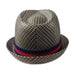 Fedora -Silver with Red and Navy Band Fedora Hat Mentone Beach    