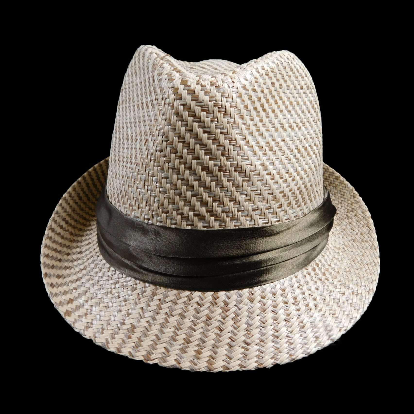 Fedora Hat with Brown Silk Tie Fedora Hat Mentone Beach    