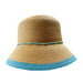 Straw Cloche with Bright Color Trim - Boardwalk Style Cloche Boardwalk Style Hats    