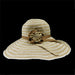 Polka Dot Ribbon Sun Hat with Straw Braids - Jeanne Simmons Hats Wide Brim Sun Hat Jeanne Simmons JS9515-TAUPE Beige  
