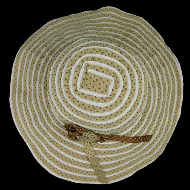 Polka Dot Ribbon Sun Hat with Flower - Jeanne Simmons Hats Wide Brim Sun Hat Jeanne Simmons Accessories