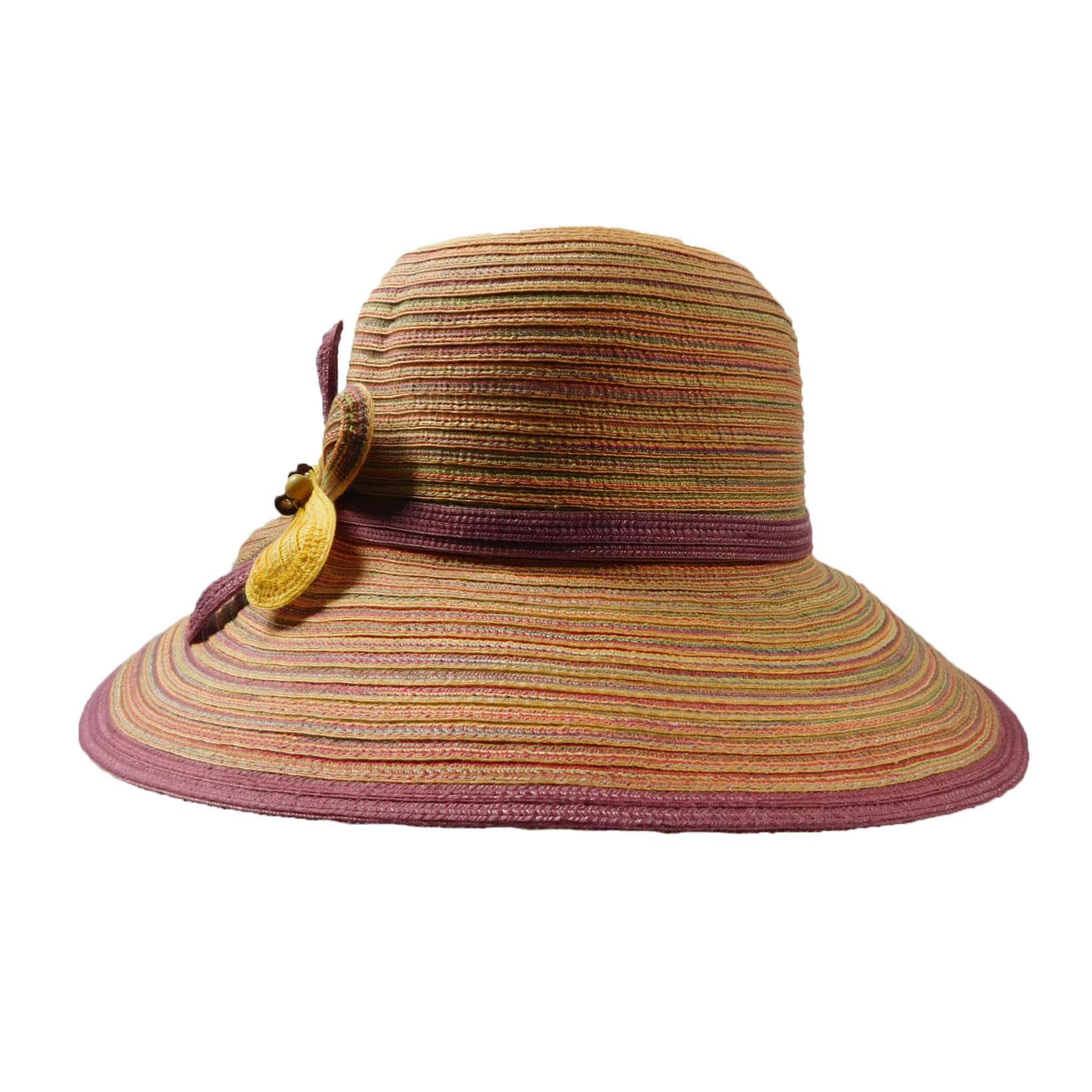 Big Brim Sun Hat with Flower Accent Wide Brim Hat Jeanne Simmons    