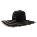 Ribbon Fabric Flat Brim Sun Hat with Flower - JSA Hats Floppy Hat Jeanne Simmons JS9513 Black  