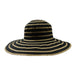 Ribbon and Crochet Stripe Sun Hat, Floppy Hat - SetarTrading Hats 