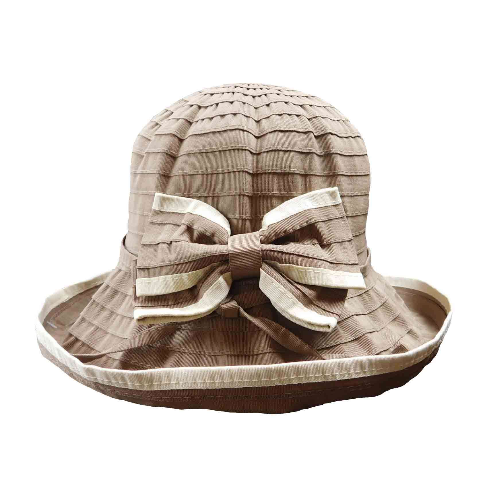 Kettle Brim Ribbon Hat with Big Bow, Kettle Brim Hat - SetarTrading Hats 