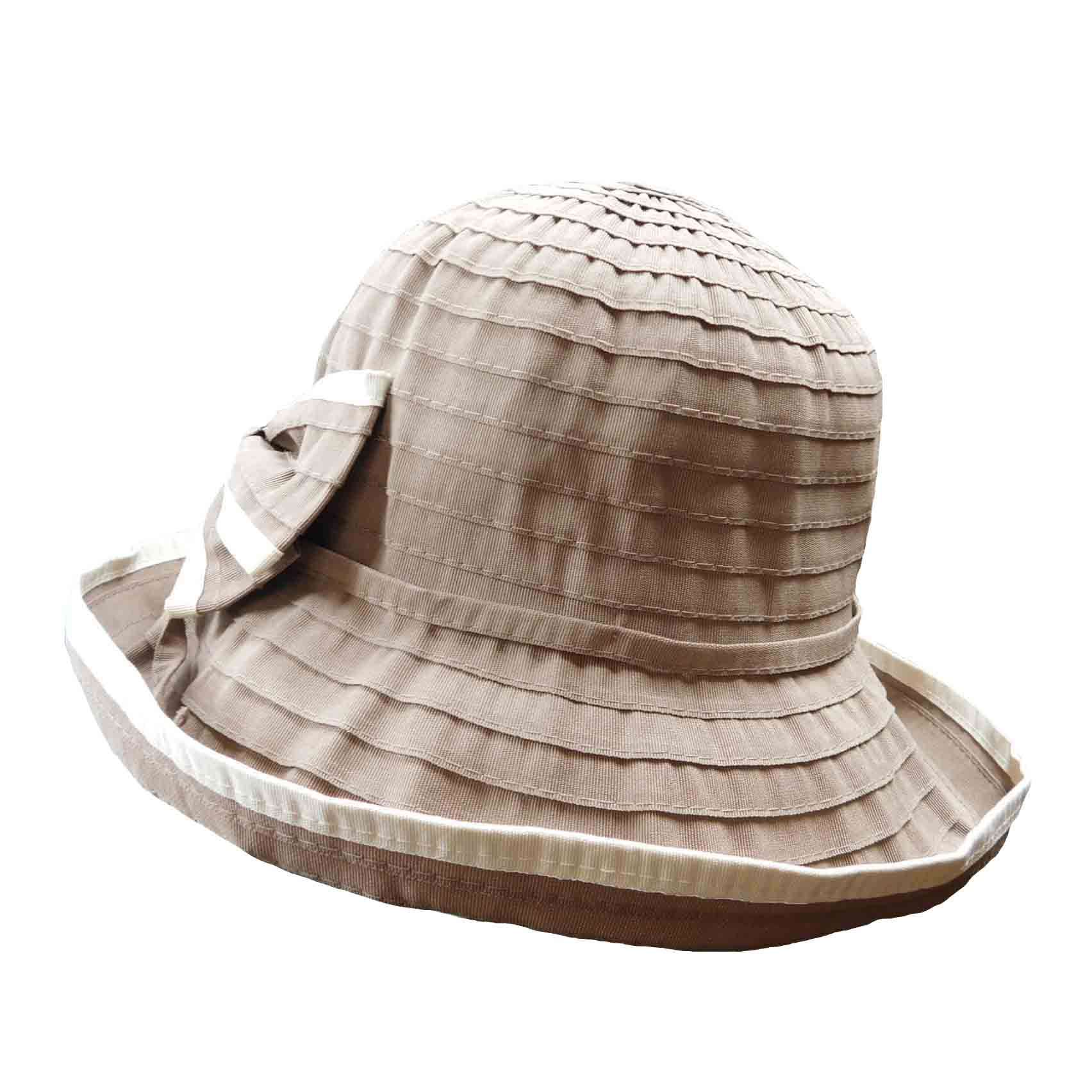 Kettle Brim Ribbon Hat with Big Bow, Kettle Brim Hat - SetarTrading Hats 