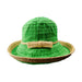 Ribbon and Raffia Kettle Brim Hat Kettle Brim Hat Jeanne Simmons WSRS575GN Green  