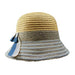 Straw Cloche with Metallic Ribbon Brim, Cloche - SetarTrading Hats 