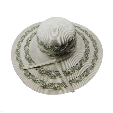 Large Brim Straw Summer Hat Floppy Hat Mentone Beach WSSP528WH White  