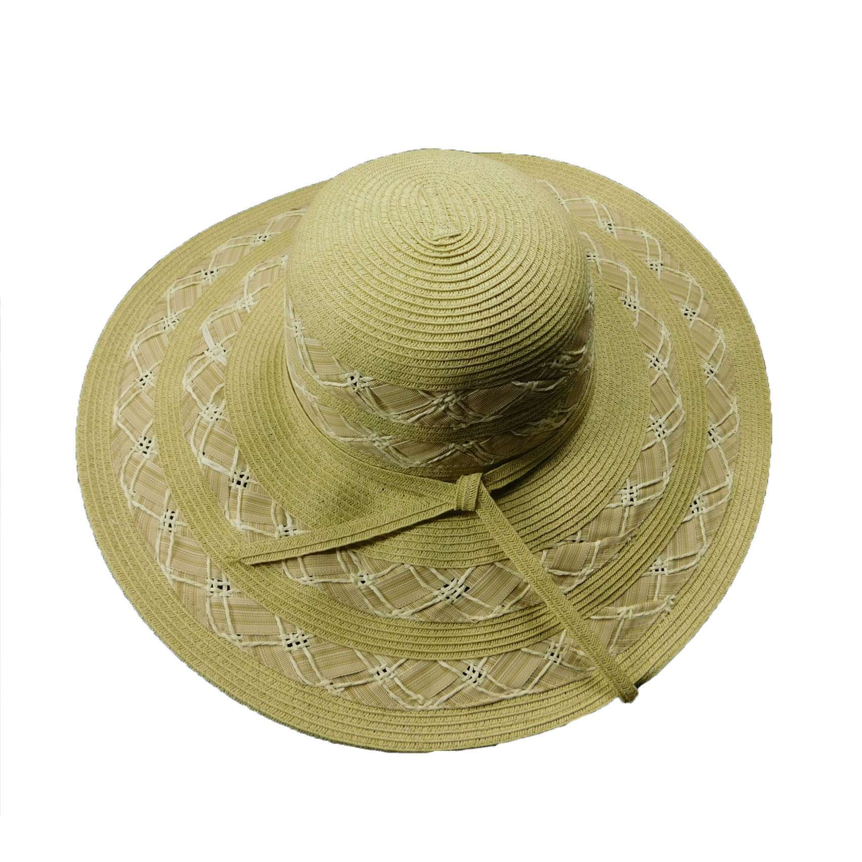Large Brim Straw Summer Hat Floppy Hat Mentone Beach WSSR528BG Beige  