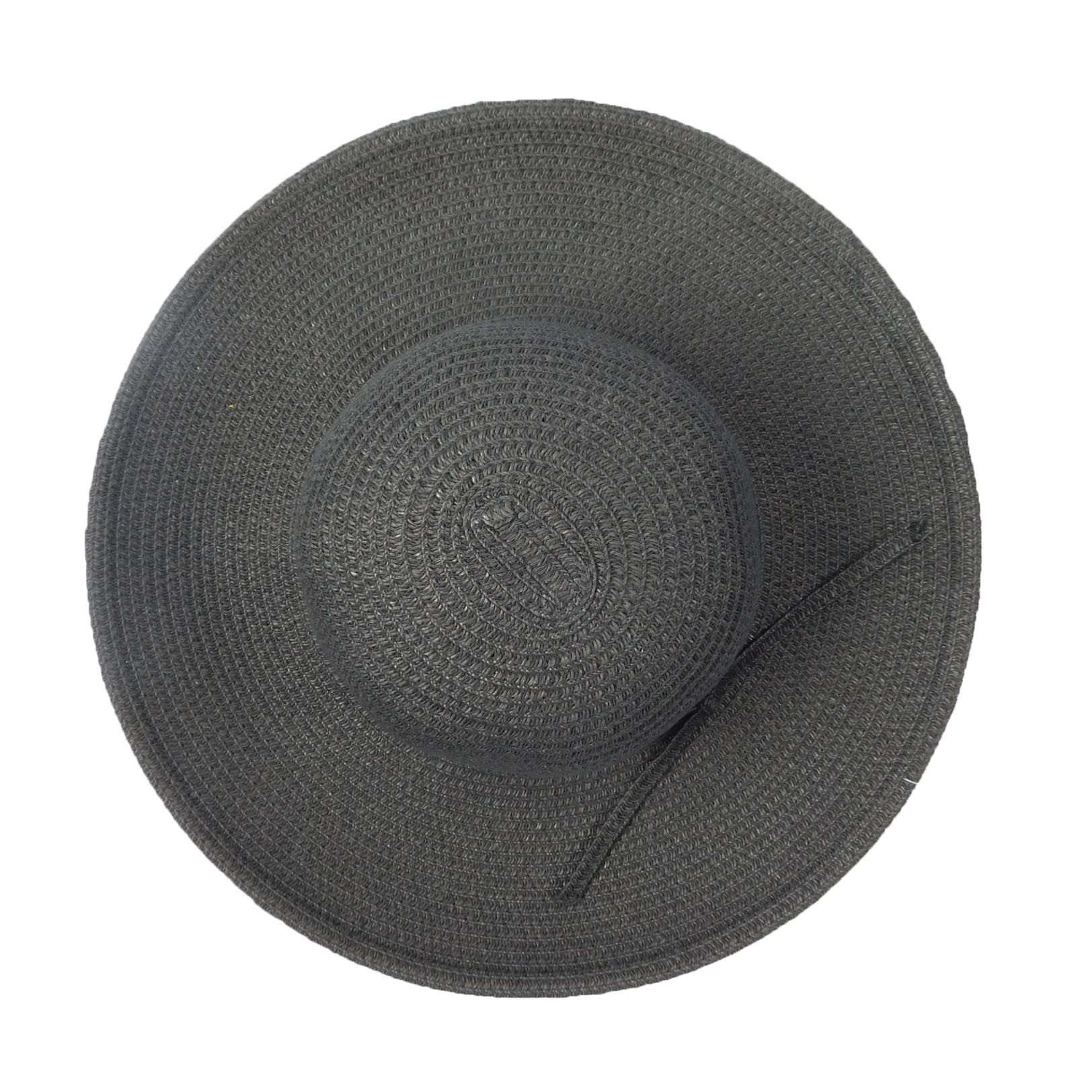 Sewn Braid Straw Wide Brim Sun Hat - JSA Wide Brim Sun Hat Jeanne Simmons WSPP586BK Black  